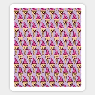 Ice Cream Pattern - Lilac Sticker